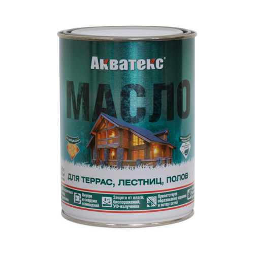 Масло для террас, лестниц, полов Акватекс, матовое, бесцветное, 0,75 л, 205703