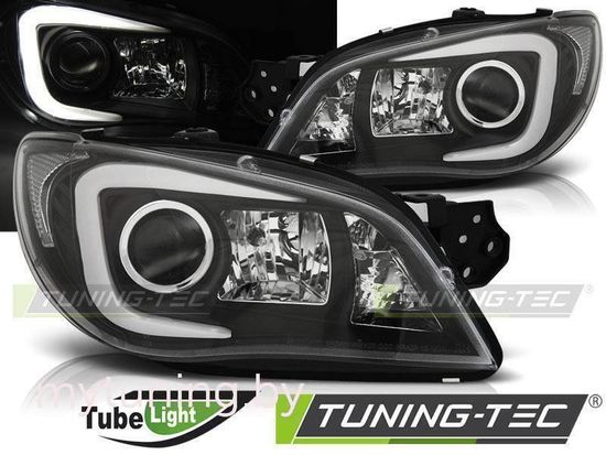 Передние фары tube light black для Subaru Impreza II GD 06-07