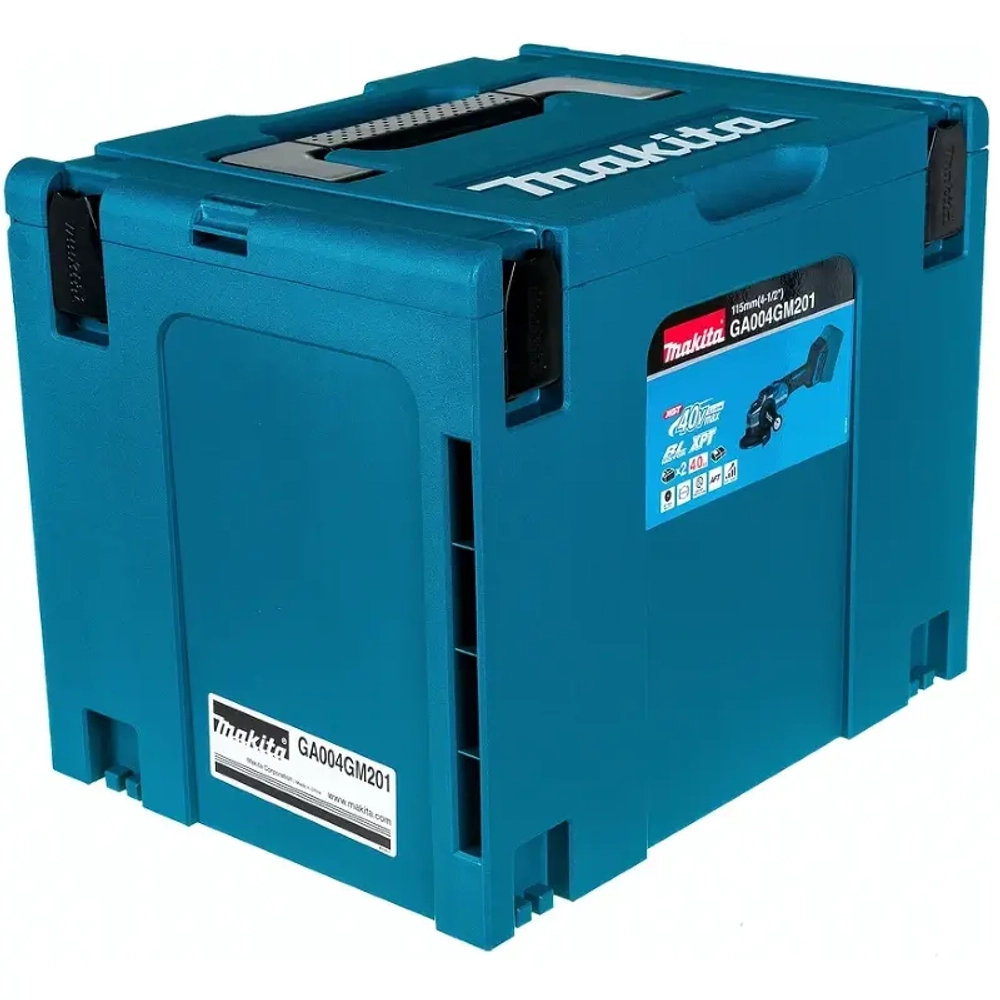 Makita GA004GM201 шлифмашина угловая ( 2 x 4 Ач, З/У)