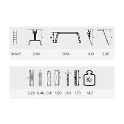 Подмости алюминиевые Алюмет 3x6x3 ступеней (363)