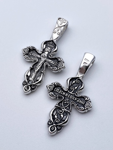 Крест из серебра/Чернение