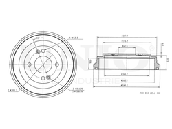 Барабан тормозной задний UNIO BRD-10020