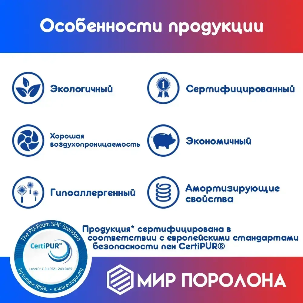 Поролон эластичный мебельный ST 2236 800*2000*20 мм