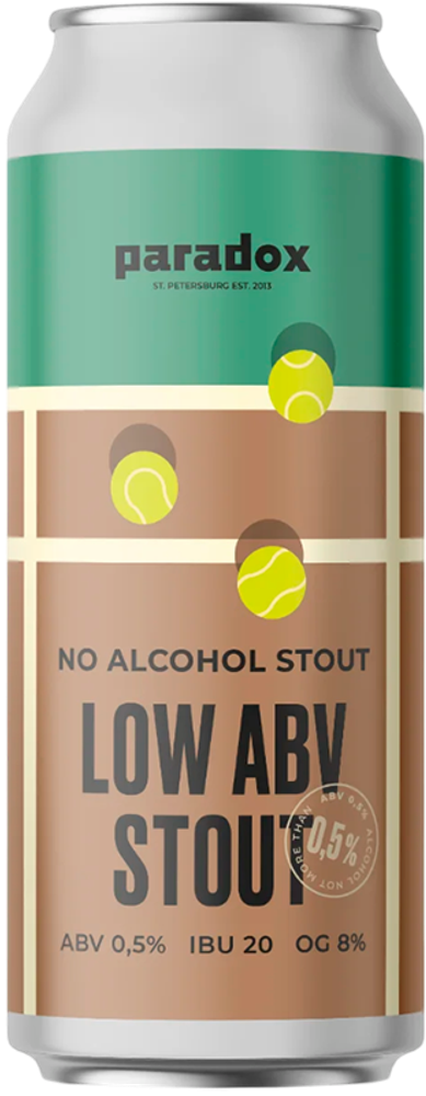 Пиво Парадокс Лав ЭйБиВи Стаут Безалкогольное / Paradox Low Abv Stout 0.45 - банка