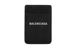 Balenciaga Full Grain Leather Card Holder Men"s Black