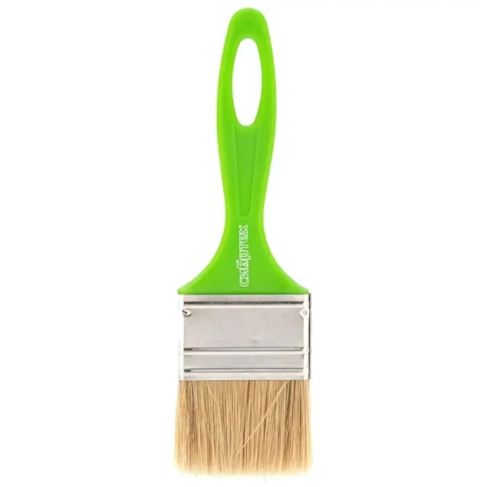 Кисть флейцевая «Евро», 50 x 8, натуральная щетина, пластиковая ручка Сибртех