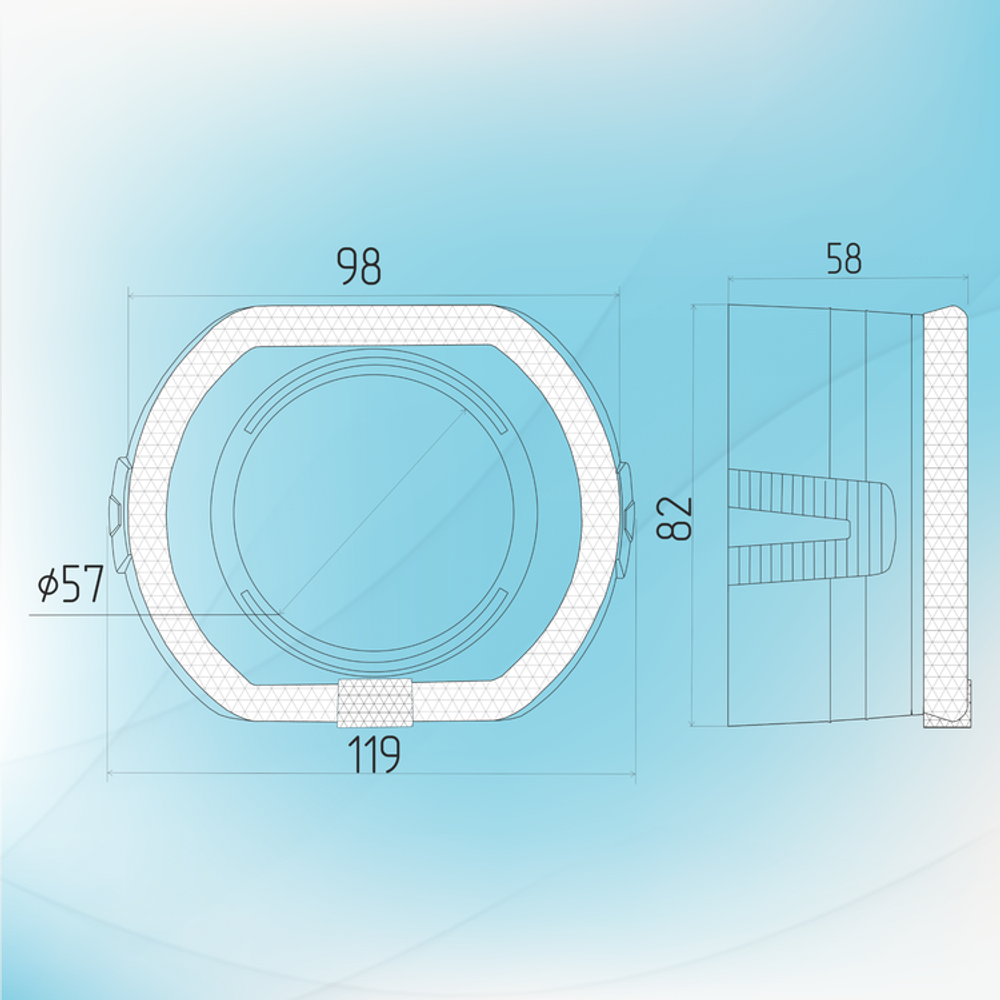 Маска для Би линзы 2.5'' DIXEL №3226 с белой подсветкой (12В) (Пара)