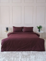 Постельное белье Евро поплин Павлайн Sweet Sleep однотон шоколад