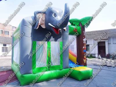 Коммерческий надувной батут "Слоник" с крышей