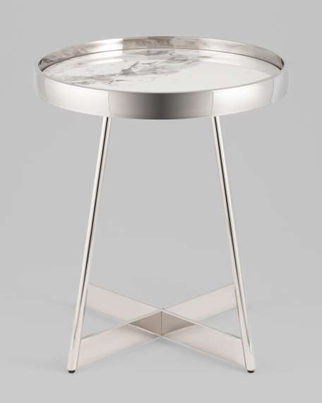 Журнальный столик Гера 50*50 см сталь серебро