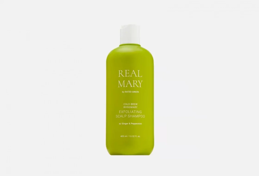 ГЛУБОКО ОЧИЩАЮЩИЙ И ОТШЕЛУШИВАЮЩИЙ ШАМПУНЬ С СОКОМ РОЗМАРИНА  RATED GREEN cold brew rosemary exfoliating scalp shampoo 400ml