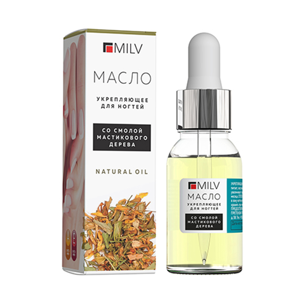 MILV (Арт.12067) Укрепляющее масло "Natural Oil" со смолой мастик. дерева, 15 мл