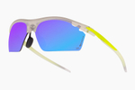 Спортивные очки с диоптриями Demetz Lazer-Run / Matte Crystal / Fluorescent Yellow V. Brun Miroir Bleu Cat.3