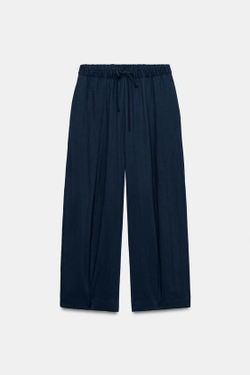 ZARA БРЮКИ BARREL — ZW COLLECTION, ЧЕРНИЛЬНО-СИНИЙ