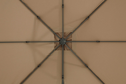 "Фабриано" зонт двухкупольный 3x3м на алюминиевой опоре, тент темно-серый