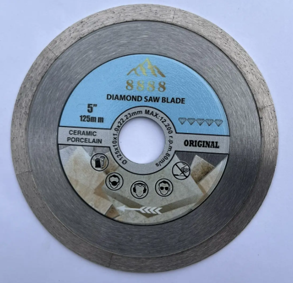 Диск алмазный отрезной, сплашной Scalpel 125х22.23х0.7 мм "8888" 0.8мм HM008