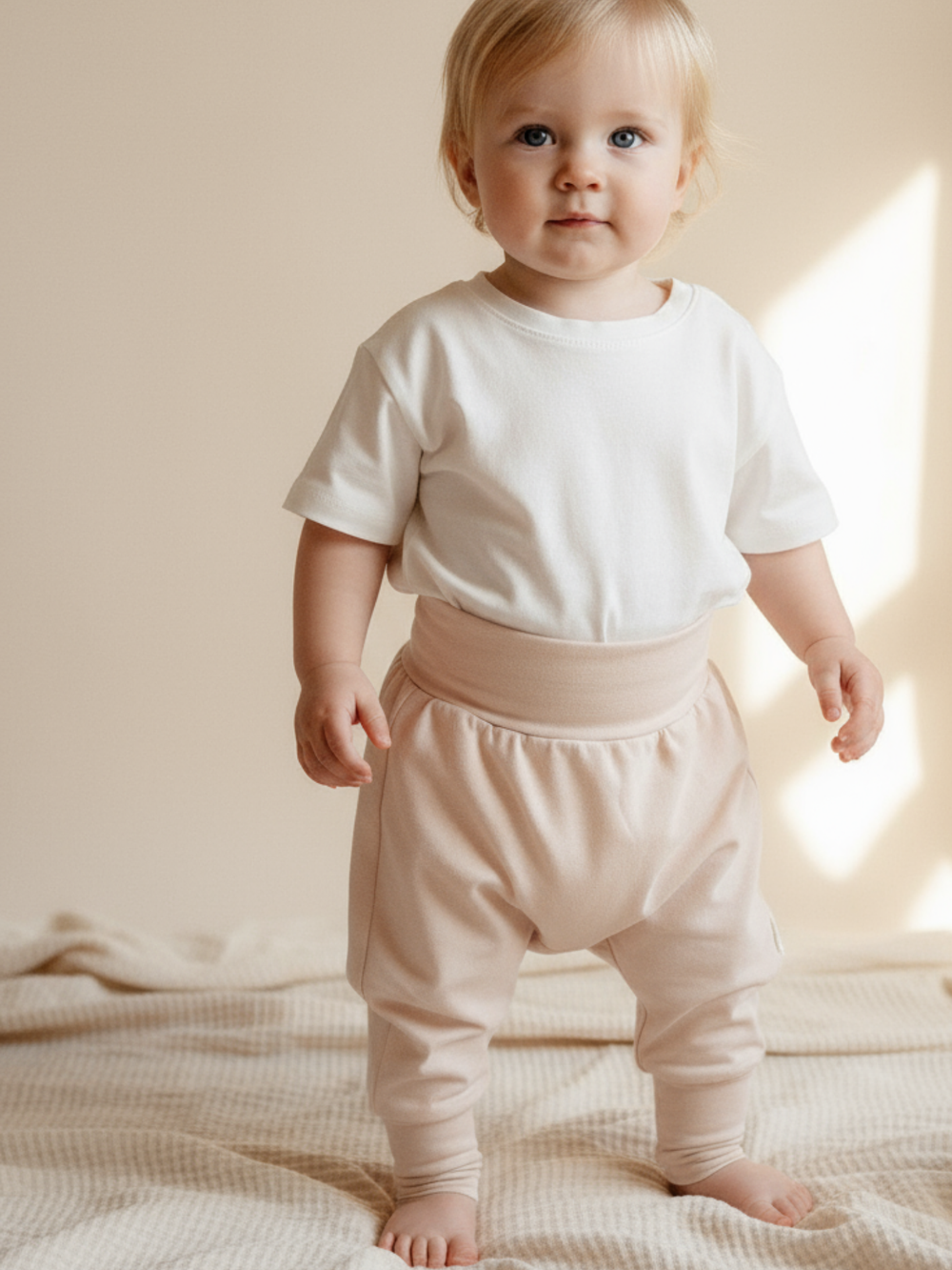 Ползунки для новорожденного бежевый