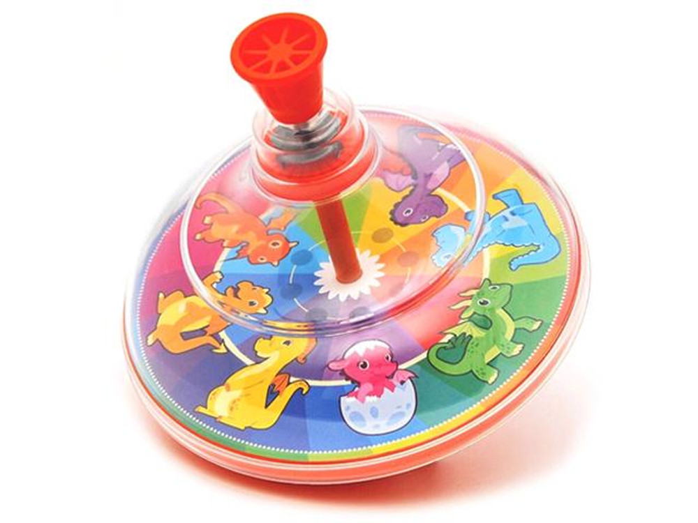 Юла прозрачная "Дракоши" d14,5 h16 см в сетке