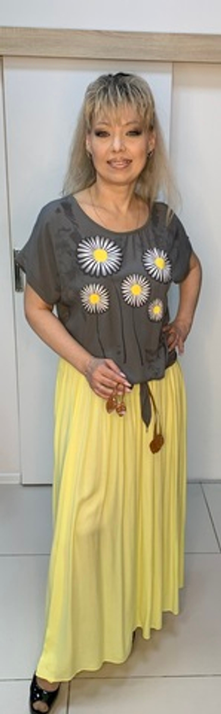 Итальянская длинная юбка на широком поясе