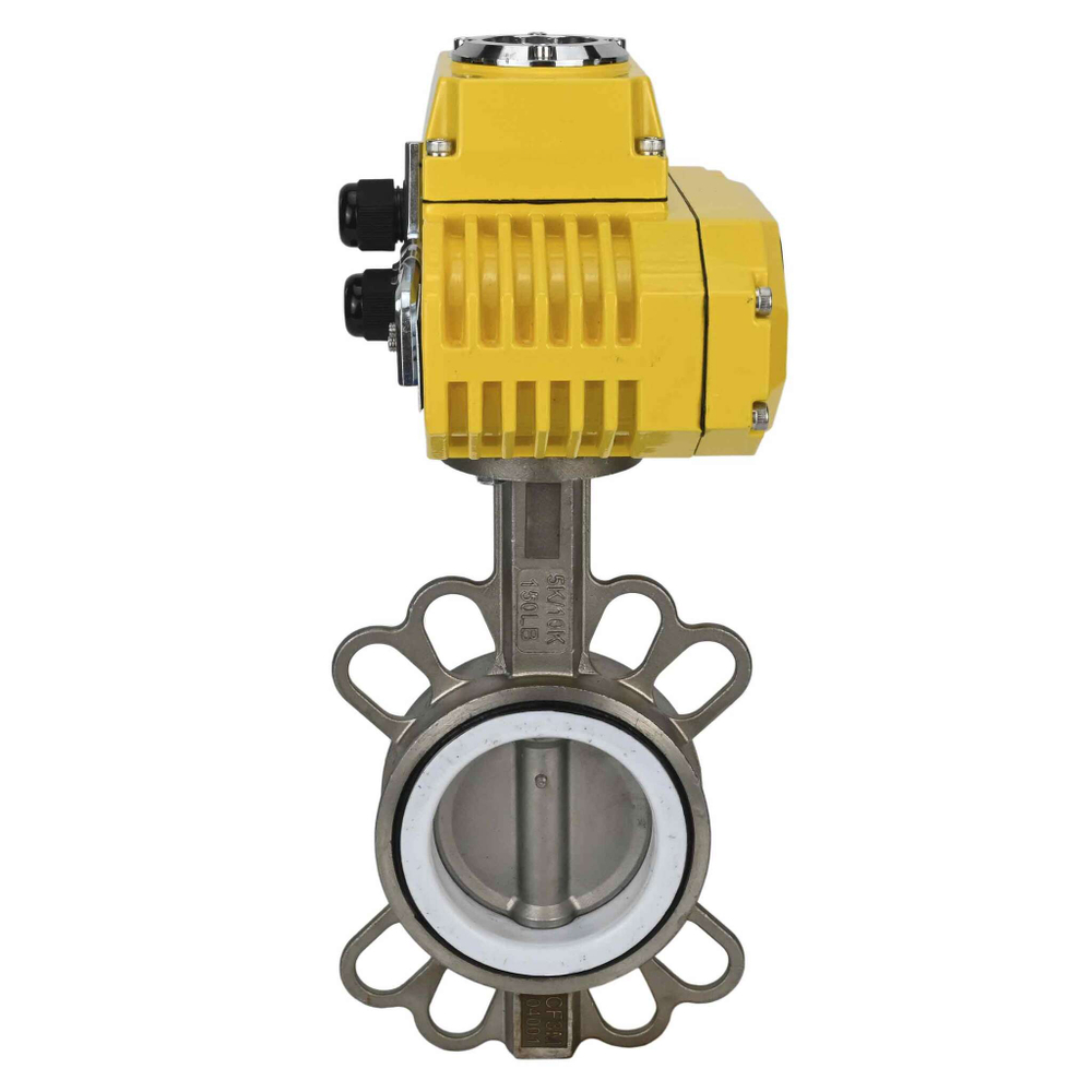 Water Butterfly Valve Elephant 316l-ptfe-elephant-380, body material - stainless steel AISI 316L, disk material - stainless steel AISI 316L, seal - PTFE, electric actuator operated