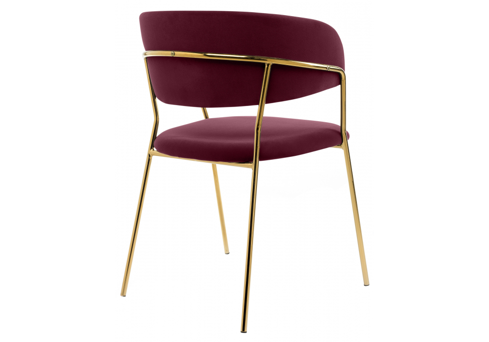 Стул на металлокаркасе Woodville Kamelia 1 wine red, gold