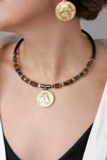 Coins Frame black gem Чокер арт.2100