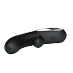 Чёрный вибратор Elmer с 12 видами вибрации - 20 см. (Цвет: черный)