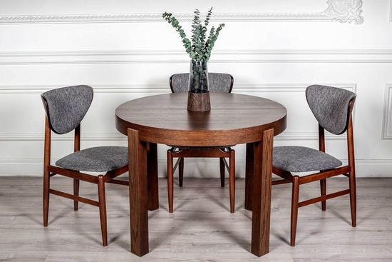 Стол CERRO 1000 CV с раздвижной круглой столешницей (Американский орех)