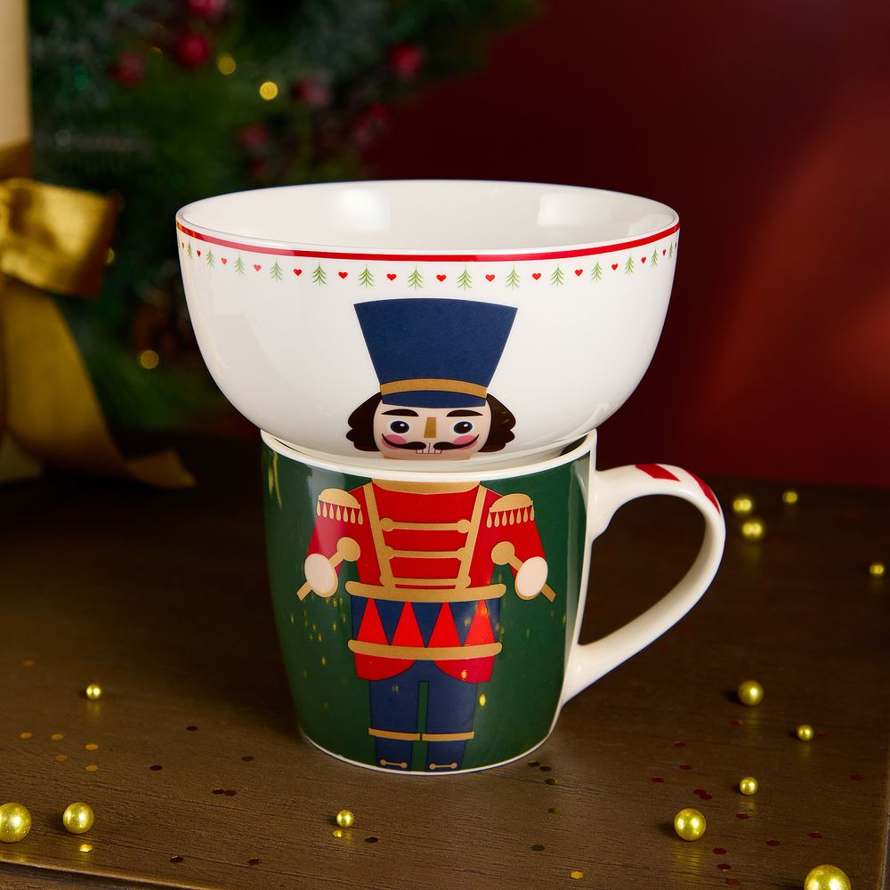 НАБОР ПОСУДЫ LEFARD "ЩЕЛКУНЧИК" 2 ПР. (КРУЖКА 360МЛ, САЛАТНИК 500МЛ)