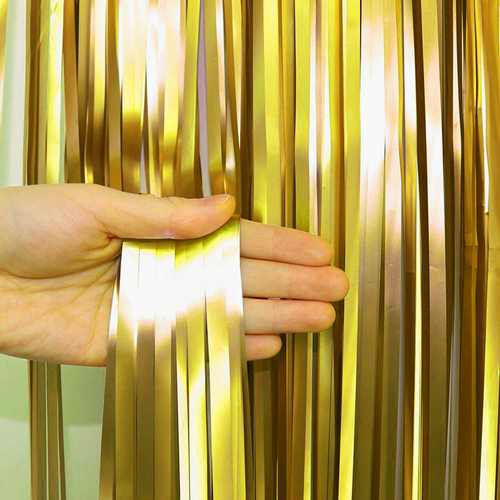 Занавес матовый "Дождик" Золотой, 1*2 м