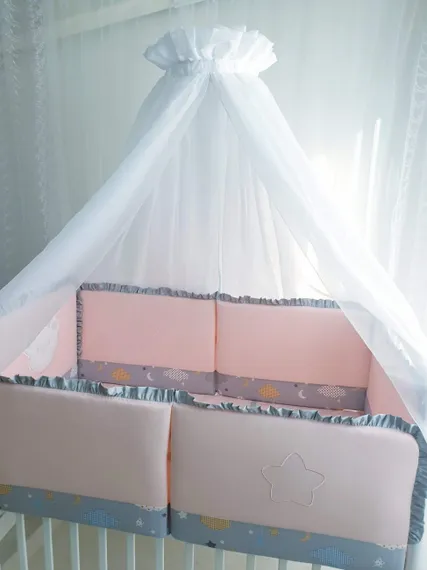 Набор в кровать для новорожденных Lollycottons Deni, Розовый