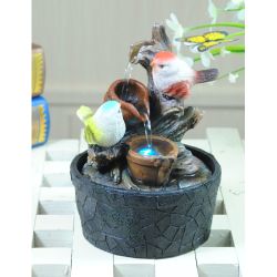 GAFN01-400 GREEN APPLE настольный фонтан с подсветкой Птички 2 | GREEN APPLE