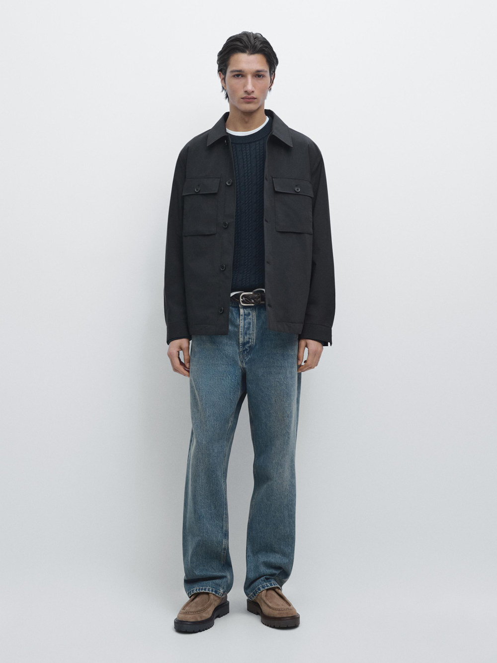 Massimo Dutti Короткая куртка с карманами, темно-синий