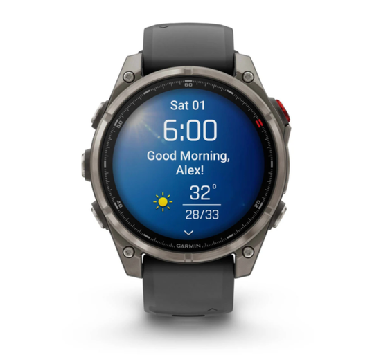 Умные часы Garmin Fenix 8 PRO, 47 мм, AMOLED, Sapphire, Titanium with Graphite/Black Silicone Band