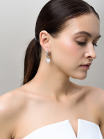 Серьги "Whale Amour" silver горный хрусталь