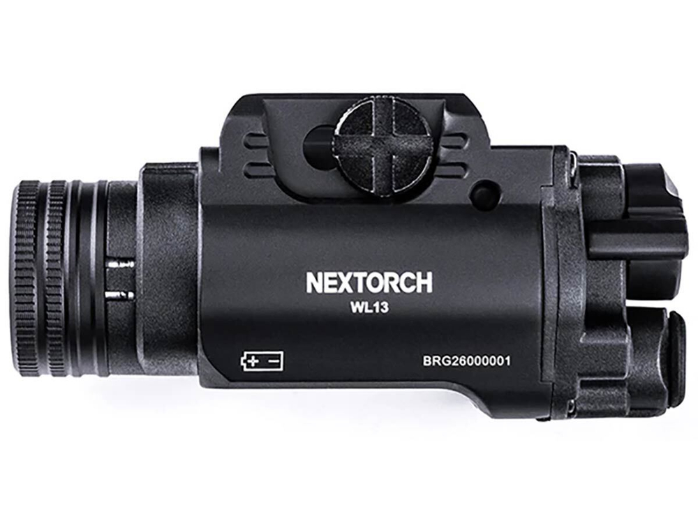 Фонарь подствольный Nextorch WL13, пистолетный, 1300 lm, на Weaver/Picatinny, 2хCR123A, IPX7, 89г (6 шт./уп.)