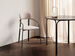 Стул Ror, Round, велюр, черный/розовый