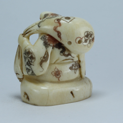 Эксклюзивная нэцкэ Дзюродзин сидящий с мешком риса