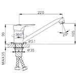 Смеситель для кухни, Frap, с картриджем, красн, F4928-13