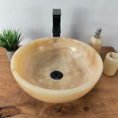 Раковина из оникса Bowl Yellow BO-66081 40*40*15 из натурального камня