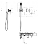 Смеситель для ванны скрытого монтажа Grocenberg GB5060GO  с Картриджем Kerox (Венгрия)