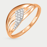 Кольцо из розового золота 585 пробы с фианитами для женщин (арт. К13217762)