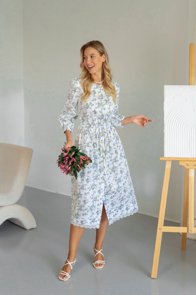 Платье из хлопка с цветами