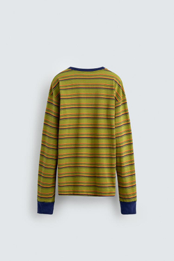 ZARA HARRY LAMBERT X DISNEY ФУТБОЛКА В ПОЛОСКУ С НАШИВКОЙ DAISY DUCK, ЗЕЛЕНЫЙ