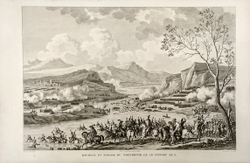 [Наполеон] Сражение при переправе через Тальяменто. Гравюра из альбома Военные кампании Франции.1834