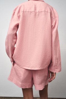 ZARA ШОРТЫ ИЗ 100% ЛЬНА — ZW COLLECTION, РОЗОВЫЙ