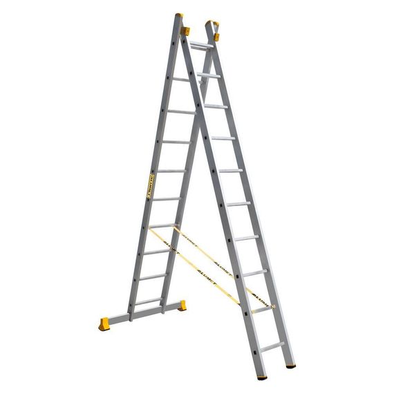 Лестница алюминиевая Алюмет двухсекционная 2х10 ступеней (9210)