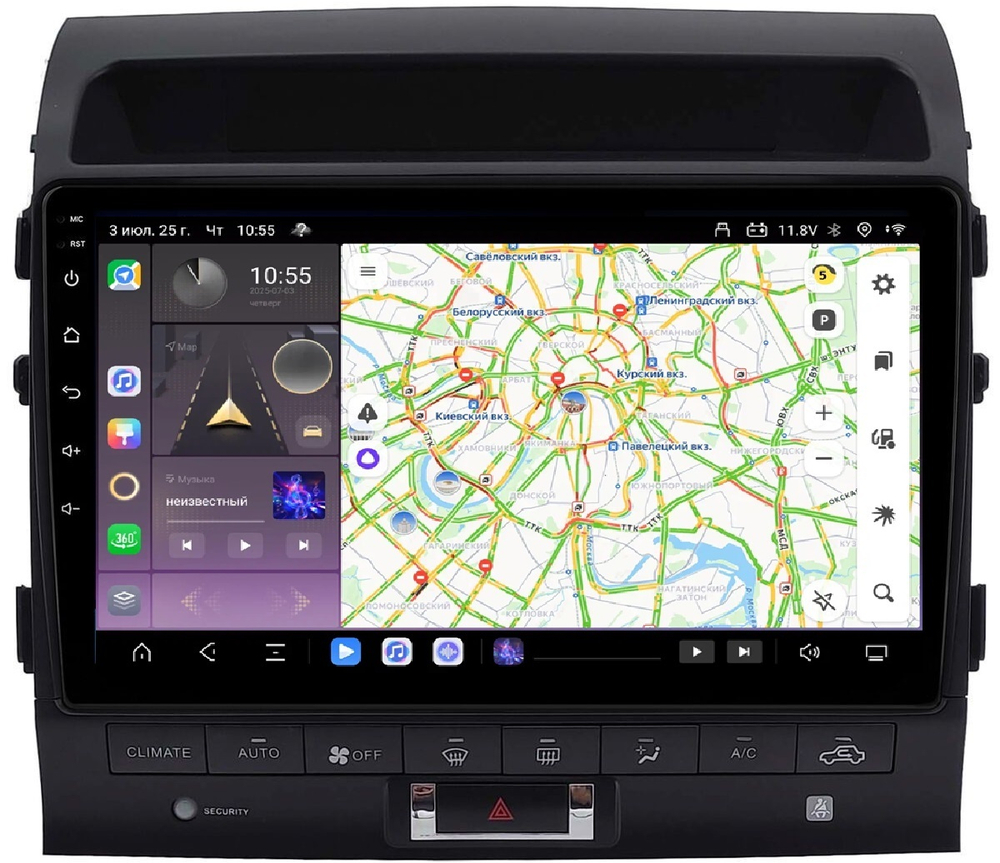 Магнитола для Toyota Land Cruiser 200 2007-2015 (со штатной камерой или 360) - Kuberg QLed, Android 13, TS20, CarPlay, SIM-слот