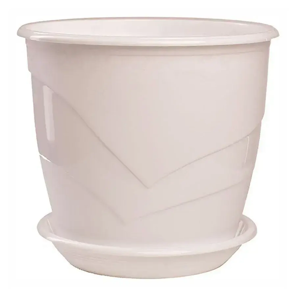 Горшок Венеция, D19, 3,1 л, белый с поддоном