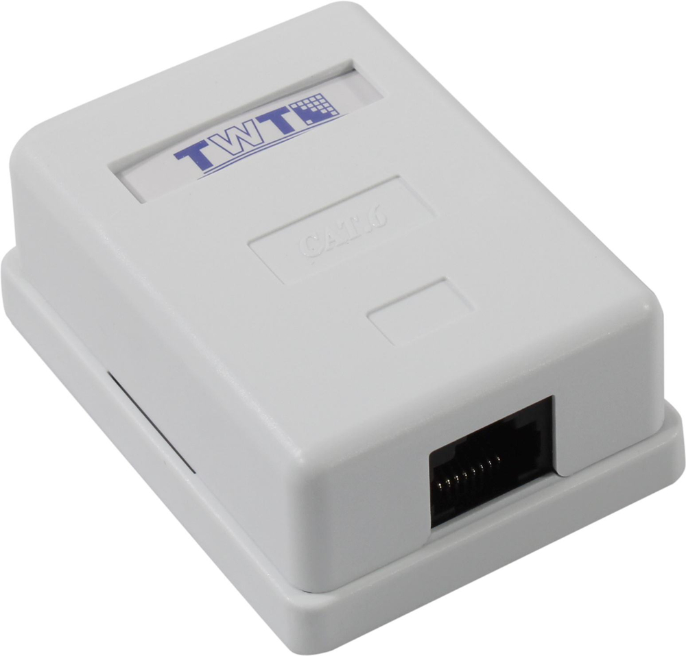 Lanmaster <TWT-SM1-45/6-WH> Розетка внешняя RJ-45 кат.6